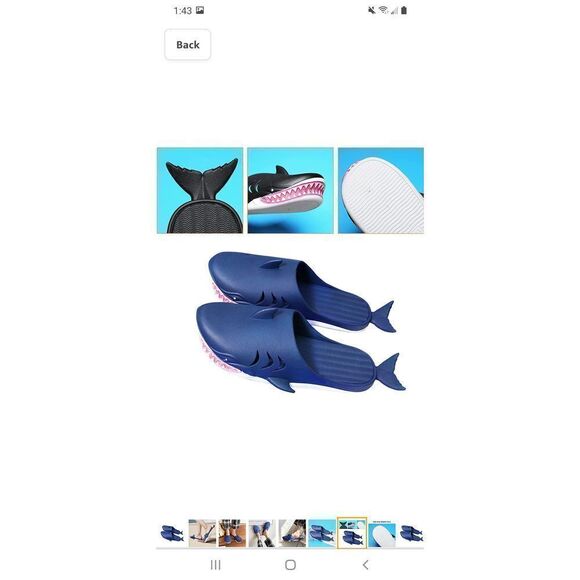 New M8.5/9.5 W10/11 Blue Shark Outdoor Pool Beach Slides Sandals Water S… - Picture 2 of 7